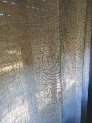 Cortina semitransparentes lino Blanco 245x200