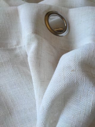 Cortina semitransparentes lino Blanco 245x200