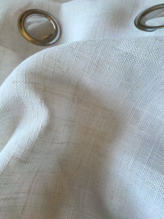 Cortina semitransparentes lino Blanco 245x200
