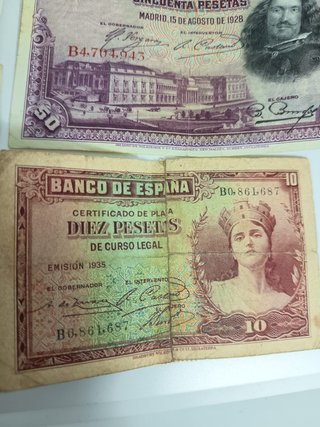 Lote 5 Billetes Antiguos Banco de España 1928-1935