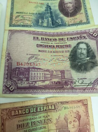 Lote 5 Billetes Antiguos Banco de España 1928-1935
