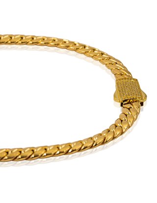 Cadena eslabón cubana 45cm oro 18k - ref.16036