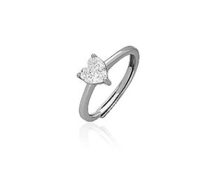 Anillo Plata Corazón Ajustable