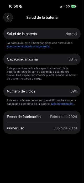 iPhone 15 Pro 128GB 88% batería