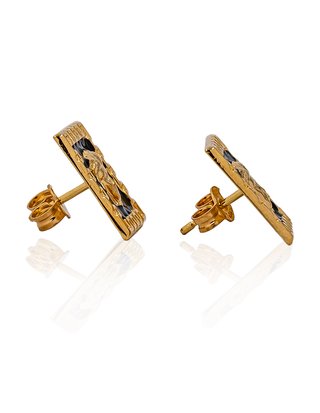 Pendientes cuadrados medusa oro 18k - ref.16037