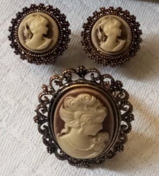Conjunto Pendientes y Anillo Camafeo Cristian Lay