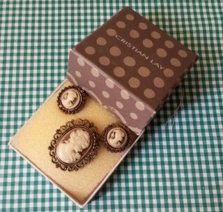 Conjunto Pendientes y Anillo Camafeo Cristian Lay