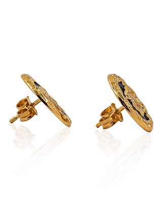 Pendientes redondos medusa oro 18k - ref.16038