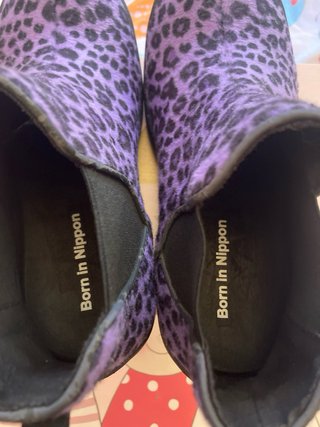 Botas Moradas Estampado Leopardo Talla 35