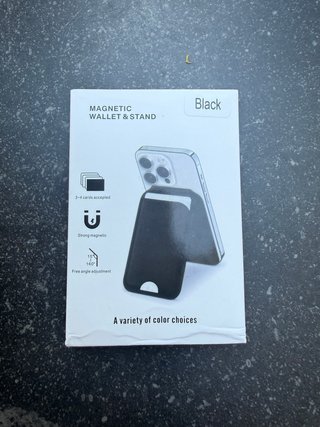 Cartera MagSafe cuero negra iPhone 12 13 14 15 16