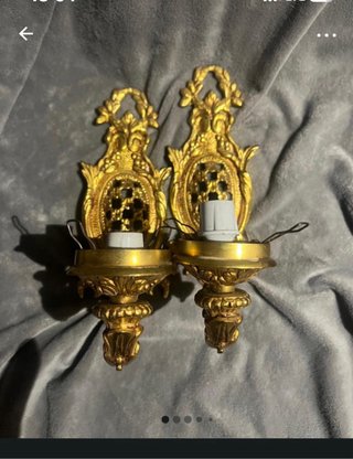 Candelabro vintage de bronce estilo Luis xvI