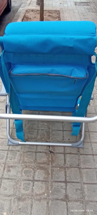 Silla playa totalmente reclinable con nevera
