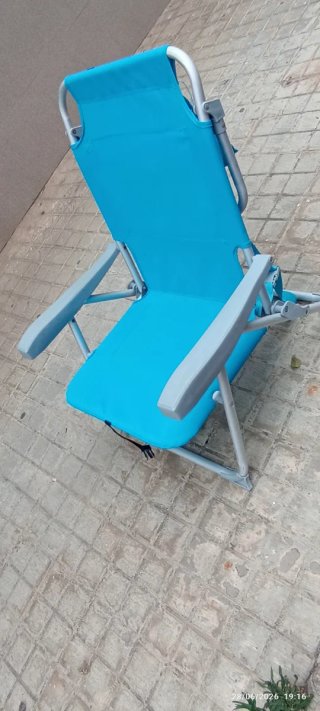 Silla playa totalmente reclinable con nevera