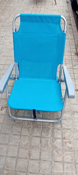 Silla playa totalmente reclinable con nevera