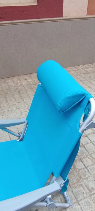 Silla playa totalmente reclinable con nevera