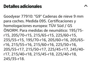 Cadenas nieve para coche V5117