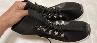 Deportivas tipo botines negros mujer plataforma.