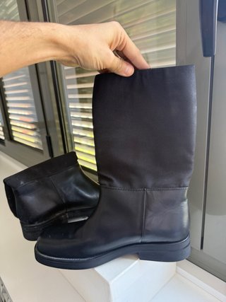 Zara Piel y caña de otro tejido Negras T.41 (6)