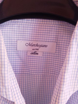 Camicia vintage elegante Marchegiano cotone bianco