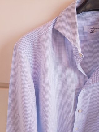 Camicia vintage elegante Marchegiano cotone bianco