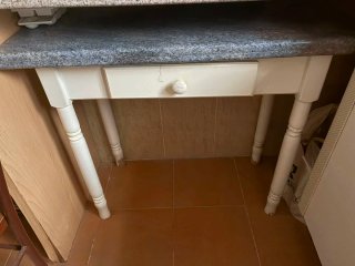 Mesa plegable de cocina madera y piedra