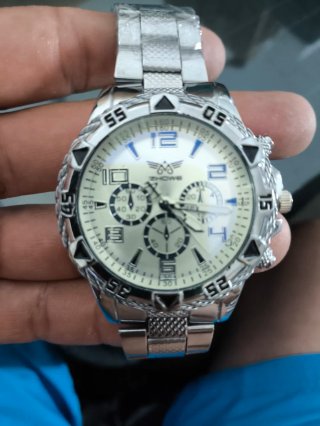 Reloj Zhowe Hombre Plata y Blanco