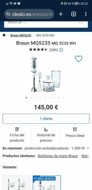 Batidora Braun Minipimer 5V MQ5235