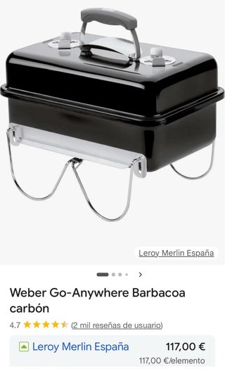 Barbacoa Weber Go-Anywhere Nero