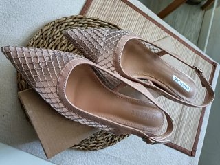 Zapatos BUONAROTTI beige malla slingback