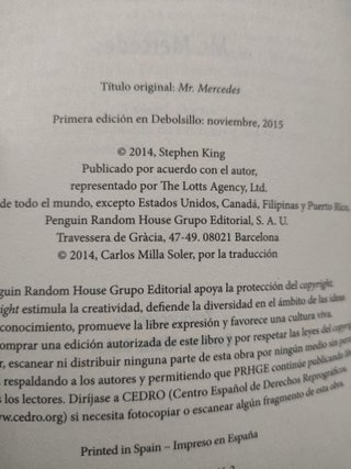 STEPHEN KING - MR MERCEDES 1a USA / 1a DEBOLSILLO