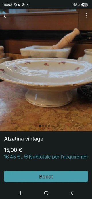 Alzatina vintage decorata oro e fiori