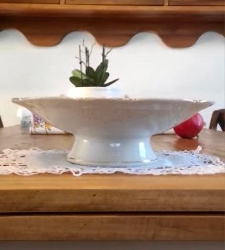 Alzatina vintage decorata oro e fiori