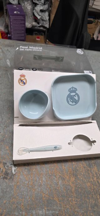 Conjunto Vajilla Silicona Real Madrid Azul