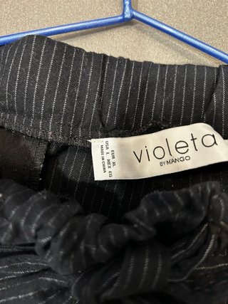 Pantalón Raya Diplomática Mango Negro