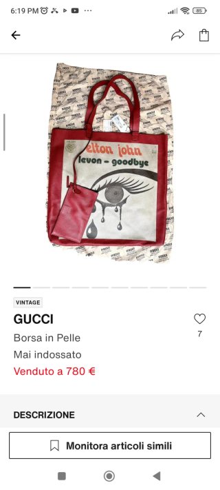 Cimele  sagoma pelle per borsa Gucci x Elton John