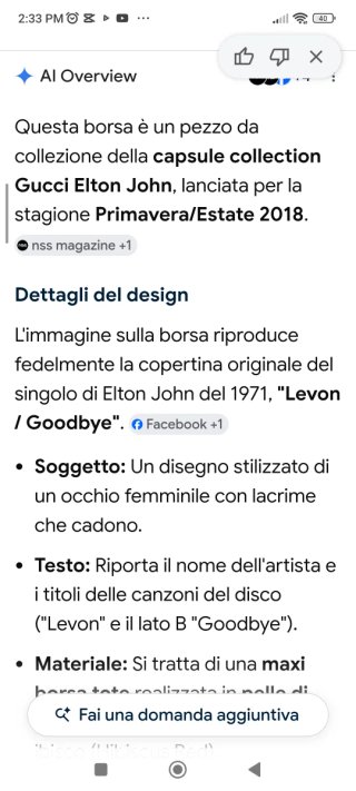 Cimele  sagoma pelle per borsa Gucci x Elton John