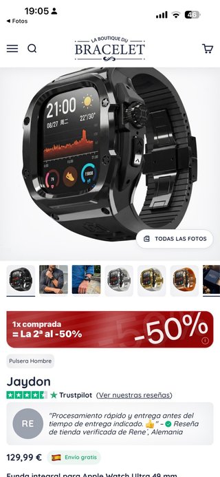 Funda Protección Apple Watch Ultra Negra