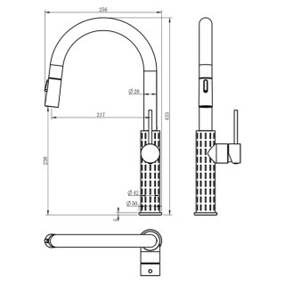 Grifo cocina Essebagno Architek bronce