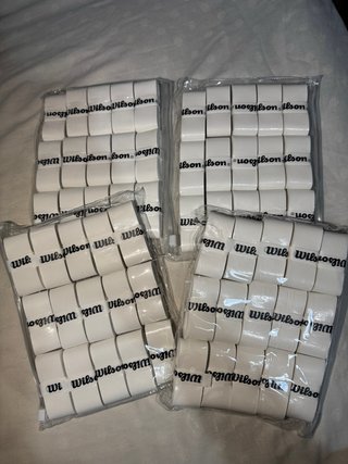 60 Wilson Overgrips para tennis padel blancos