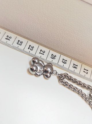 Tous collar acero inoxidable plateado oso bold