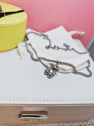 Tous collar acero inoxidable plateado oso bold