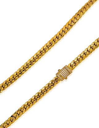 Cadena eslabón cubana 60cm oro 18k - ref.16040