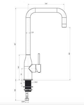 Grifo cocina Paini Noa caño alto cromo
