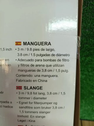 Manguera Bestway 3m ø38mm Gris/Blanco