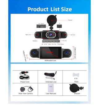 Dash Cam 360° Full HD 1080p 64GB Wi-Fi