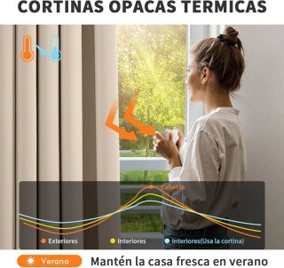MIULEE Cortinas Opacas beige oscuro 245x140