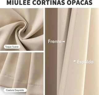 MIULEE Cortinas Opacas beige oscuro 245x140