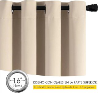 MIULEE Cortinas Opacas beige oscuro 245x140