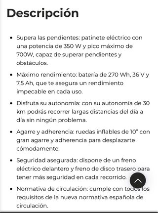 Patinete Eléctrico Cecotec  d30 XL Autonomia 30km