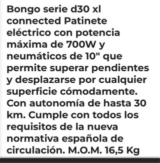 Patinete Eléctrico Cecotec  d30 XL Autonomia 30km